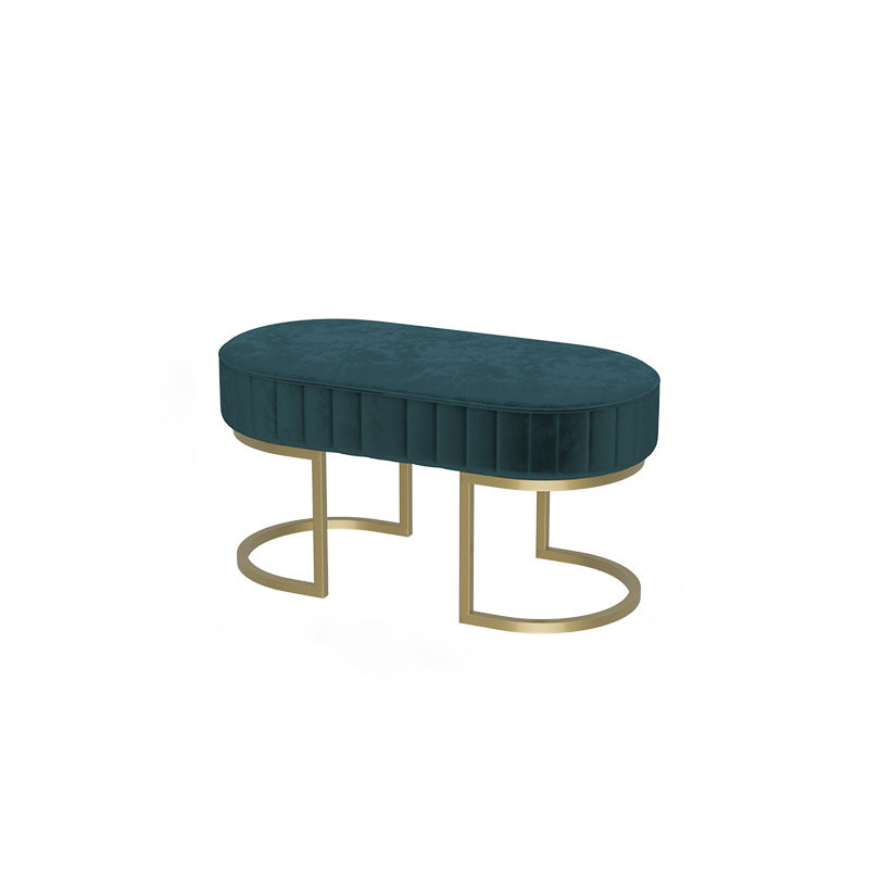 15.6-inch Width Modern Seating Bench Cushioned Metal Solid Color Bench 31.5"L x 16"W x 18"H Blue Clearhalo 'Benches' 'Chairs & Seating' 'furn' 'furn_benches' 'Furniture' 'Living Room Furniture' 6250193