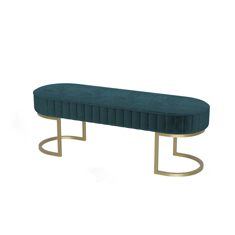 15.6-inch Width Modern Seating Bench Cushioned Metal Solid Color Bench 47"L x 16"W x 18"H Blue Clearhalo 'Benches' 'Chairs & Seating' 'furn' 'furn_benches' 'Furniture' 'Living Room Furniture' 6250197