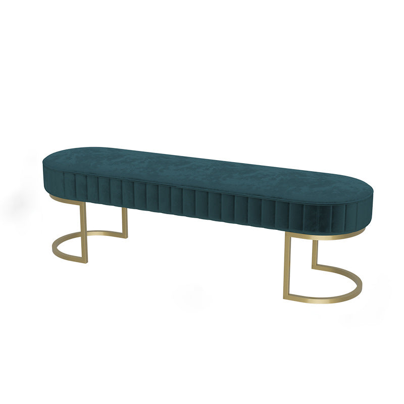 15.6-inch Width Modern Seating Bench Cushioned Metal Solid Color Bench 55"L x 16"W x 18"H Blue Clearhalo 'Benches' 'Chairs & Seating' 'furn' 'furn_benches' 'Furniture' 'Living Room Furniture' 6250198