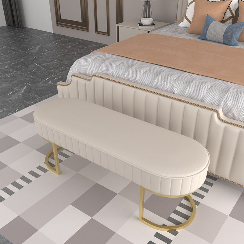 15.6-inch Width Modern Seating Bench Cushioned Metal Solid Color Bench Clearhalo 'Benches' 'Chairs & Seating' 'furn' 'furn_benches' 'Furniture' 'Living Room Furniture' 6250199