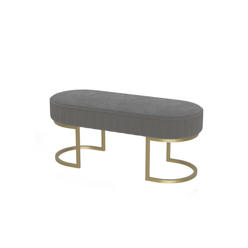 15.6-inch Width Modern Seating Bench Cushioned Metal Solid Color Bench 39"L x 16"W x 18"H Grey Clearhalo 'Benches' 'Chairs & Seating' 'furn' 'furn_benches' 'Furniture' 'Living Room Furniture' 6250203