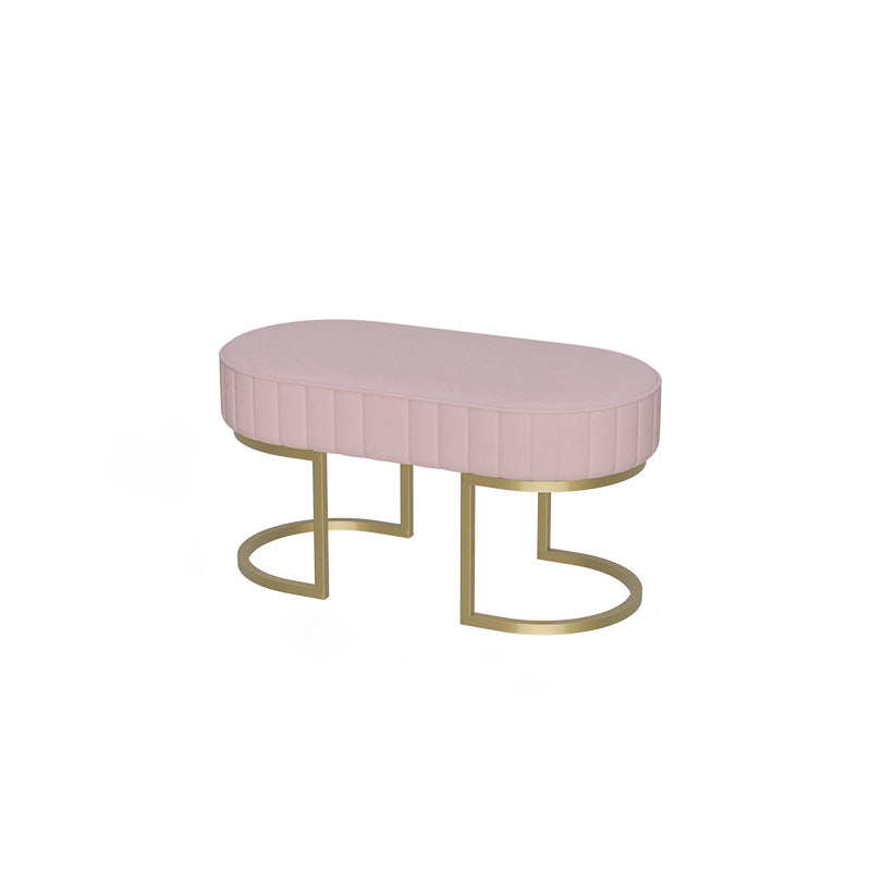 15.6-inch Width Modern Seating Bench Cushioned Metal Solid Color Bench 31.5"L x 16"W x 18"H Pink Clearhalo 'Benches' 'Chairs & Seating' 'furn' 'furn_benches' 'Furniture' 'Living Room Furniture' 6250211