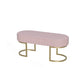 15.6-inch Width Modern Seating Bench Cushioned Metal Solid Color Bench 39"L x 16"W x 18"H Pink Clearhalo 'Benches' 'Chairs & Seating' 'furn' 'furn_benches' 'Furniture' 'Living Room Furniture' 6250212