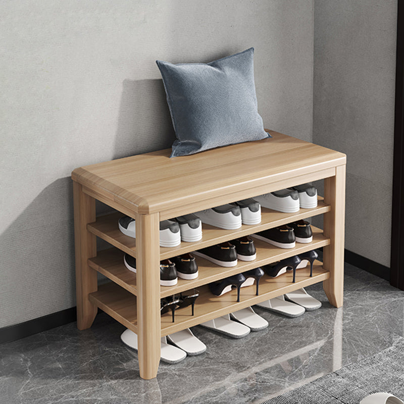 Banc de banc en bois en caoutchouc moderne RECTANGE DU BANCHE DE RETOUR 12 "de largeur avec rangement