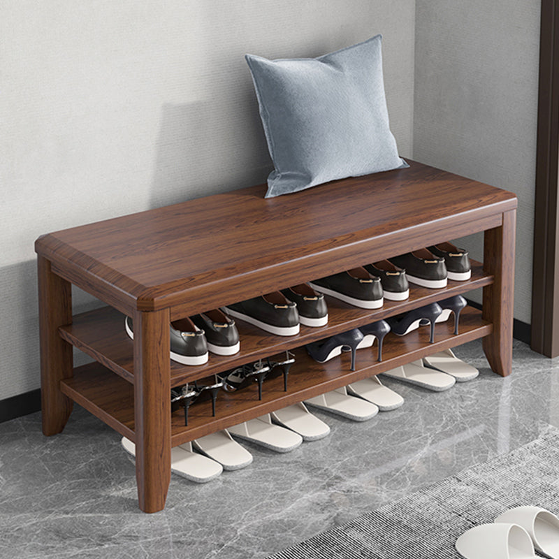 Banc de banc en bois en caoutchouc moderne RECTANGE DU BANCHE DE RETOUR 12 "de largeur avec rangement