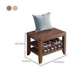 Banc de banc en bois en caoutchouc moderne RECTANGE DU BANCHE DE RETOUR 12 "de largeur avec rangement