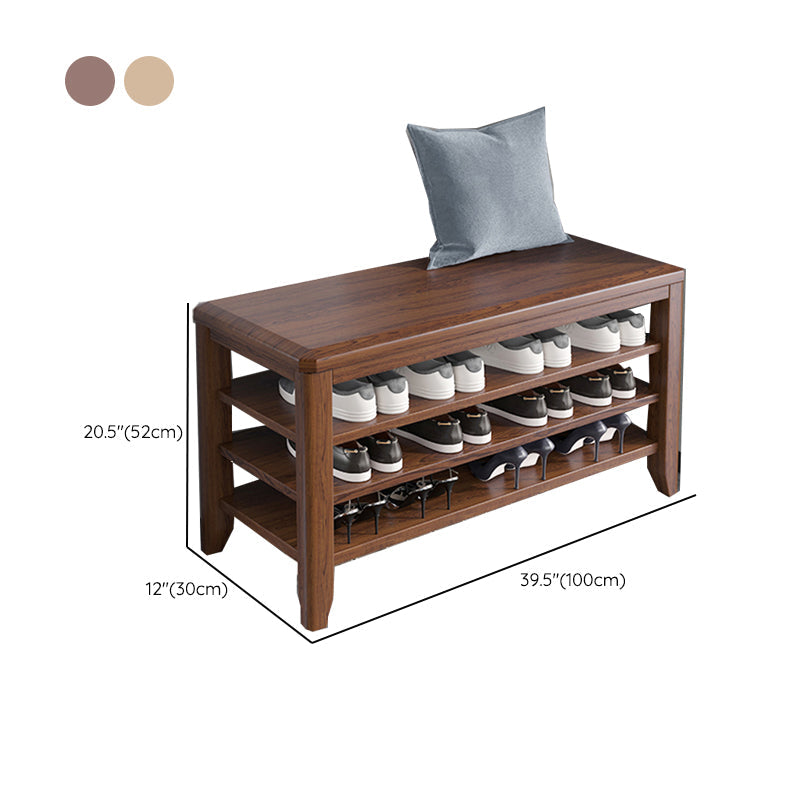 Banc de banc en bois en caoutchouc moderne RECTANGE DU BANCHE DE RETOUR 12 "de largeur avec rangement