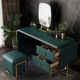 Vanity trucco glam con 2 cassetti di stoccaggio da 20,47 "largo cassettiere in pelle finta