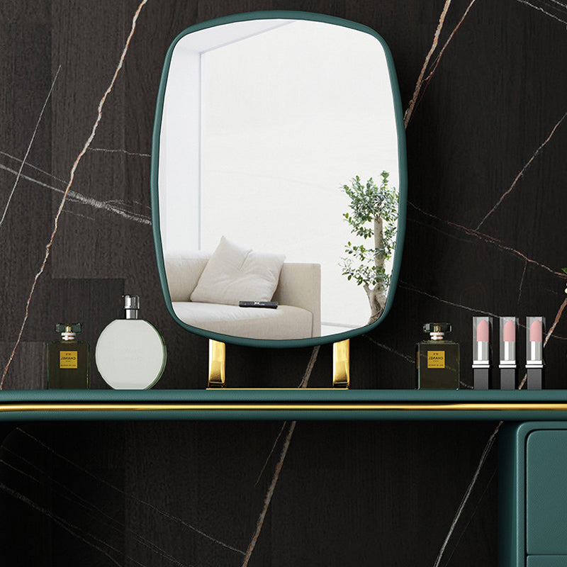 Vanity trucco glam con 2 cassetti di stoccaggio da 20,47 "largo cassettiere in pelle finta