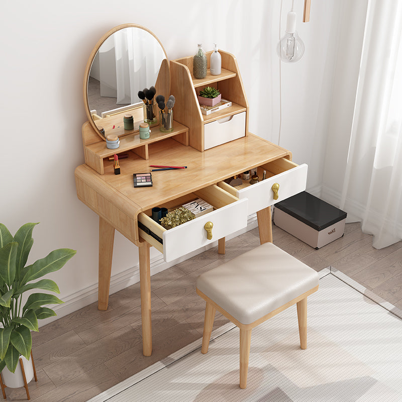 Vanity scandinavo Vanity Set Vanity con 3 cassetti e specchio