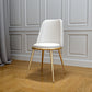 Upholstered Lounge Chair Armless Vanity Chair with Gold Tone Legs White PU（Polyurethane） 1 Piece Clearhalo 'Accent Chairs' 'accent_chairs' 'Chairs & Seating' 'furn' 'furn_accent_chairs' 'Furniture' 'Living Room Furniture' 6252873