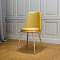 Upholstered Lounge Chair Armless Vanity Chair with Gold Tone Legs Yellow PU（Polyurethane） 1 Piece Clearhalo 'Accent Chairs' 'accent_chairs' 'Chairs & Seating' 'furn' 'furn_accent_chairs' 'Furniture' 'Living Room Furniture' 6252875