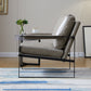 Arms Included Arm Chair Metal Frame Chair with Pillow Back for Living Room, 28.34" Wide Clearhalo 'Accent Chairs' 'accent_chairs' 'Chairs & Seating' 'furn' 'furn_accent_chairs' 'Furniture' 'Living Room Furniture' 6252920