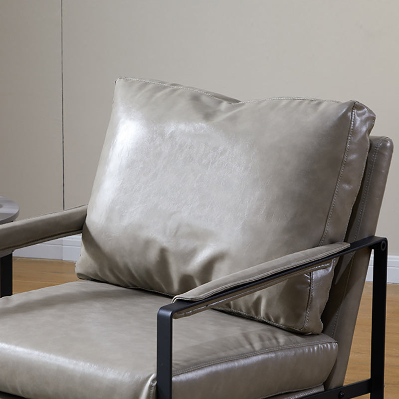 Arms Included Arm Chair Metal Frame Chair with Pillow Back for Living Room, 28.34" Wide Clearhalo 'Accent Chairs' 'accent_chairs' 'Chairs & Seating' 'furn' 'furn_accent_chairs' 'Furniture' 'Living Room Furniture' 6252926