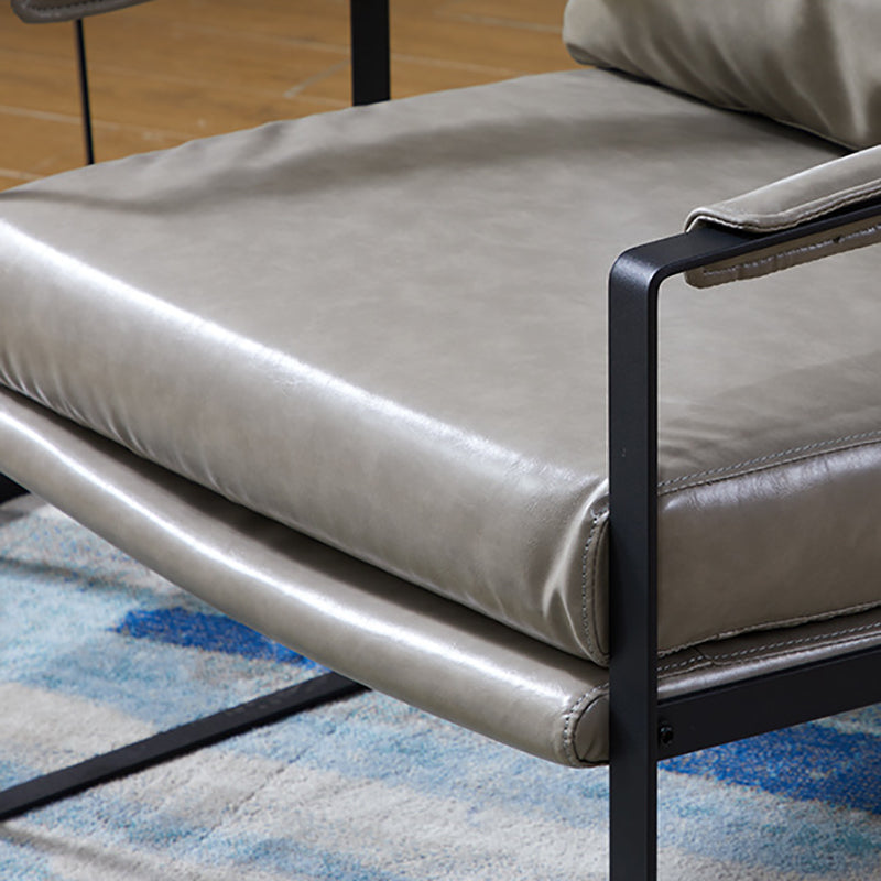 Arms Included Arm Chair Metal Frame Chair with Pillow Back for Living Room, 28.34" Wide Clearhalo 'Accent Chairs' 'accent_chairs' 'Chairs & Seating' 'furn' 'furn_accent_chairs' 'Furniture' 'Living Room Furniture' 6252927