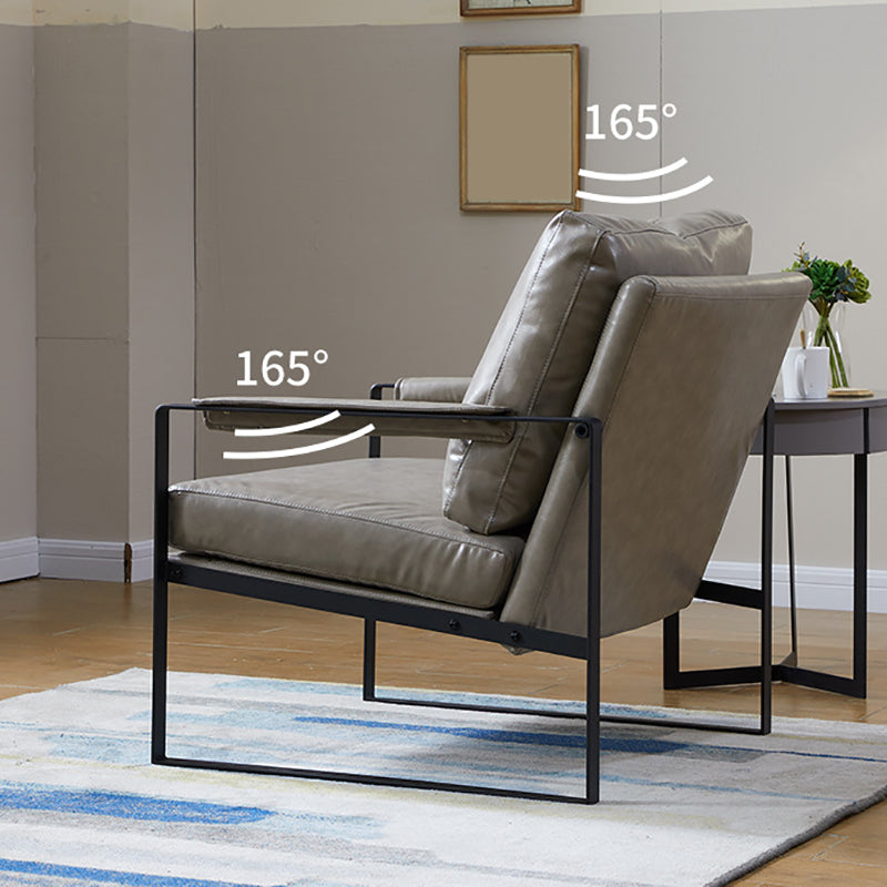 Arms Included Arm Chair Metal Frame Chair with Pillow Back for Living Room, 28.34" Wide Clearhalo 'Accent Chairs' 'accent_chairs' 'Chairs & Seating' 'furn' 'furn_accent_chairs' 'Furniture' 'Living Room Furniture' 6252931