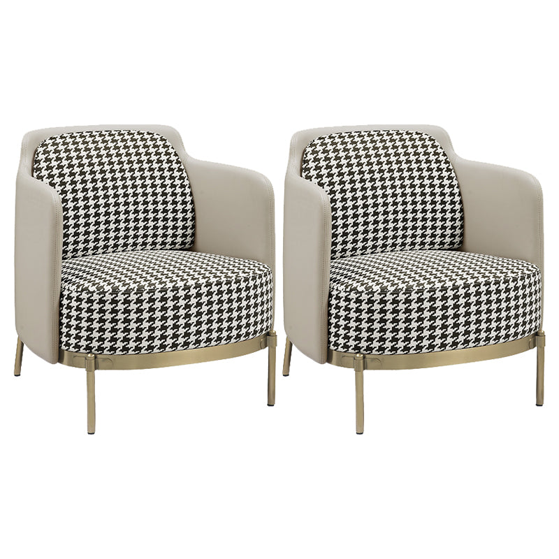 24.40 "brede stoel linnen metalen frame stoel met basis vierpoten voor woonkamer