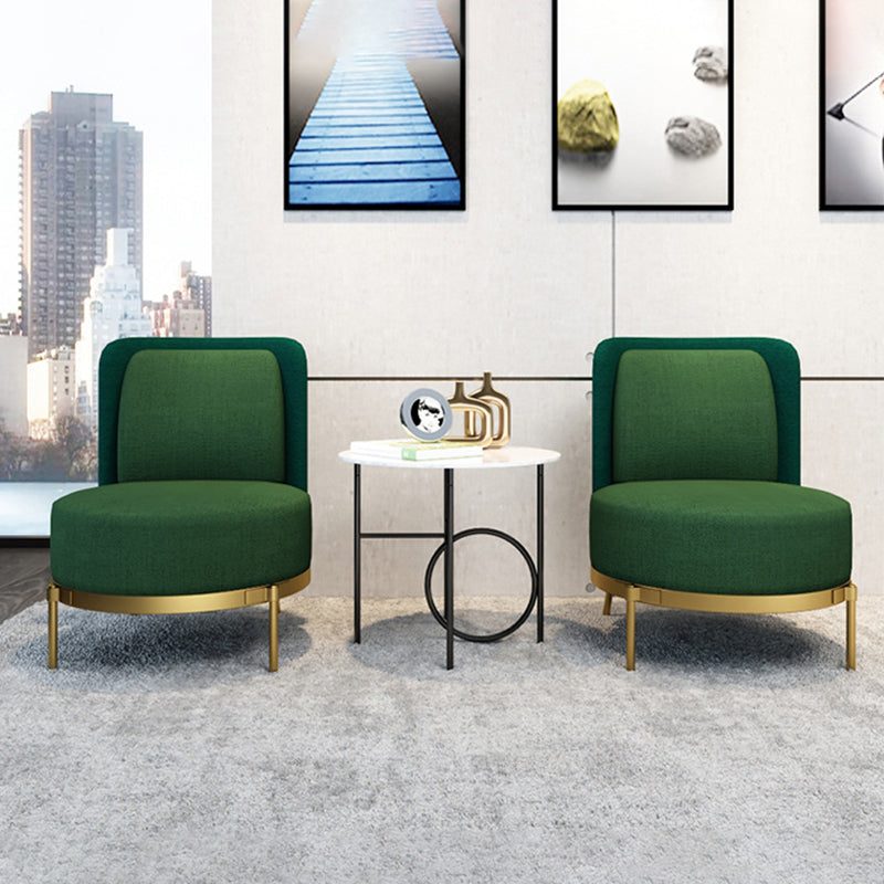 24.40 "brede stoel linnen metalen frame stoel met basis vierpoten voor woonkamer