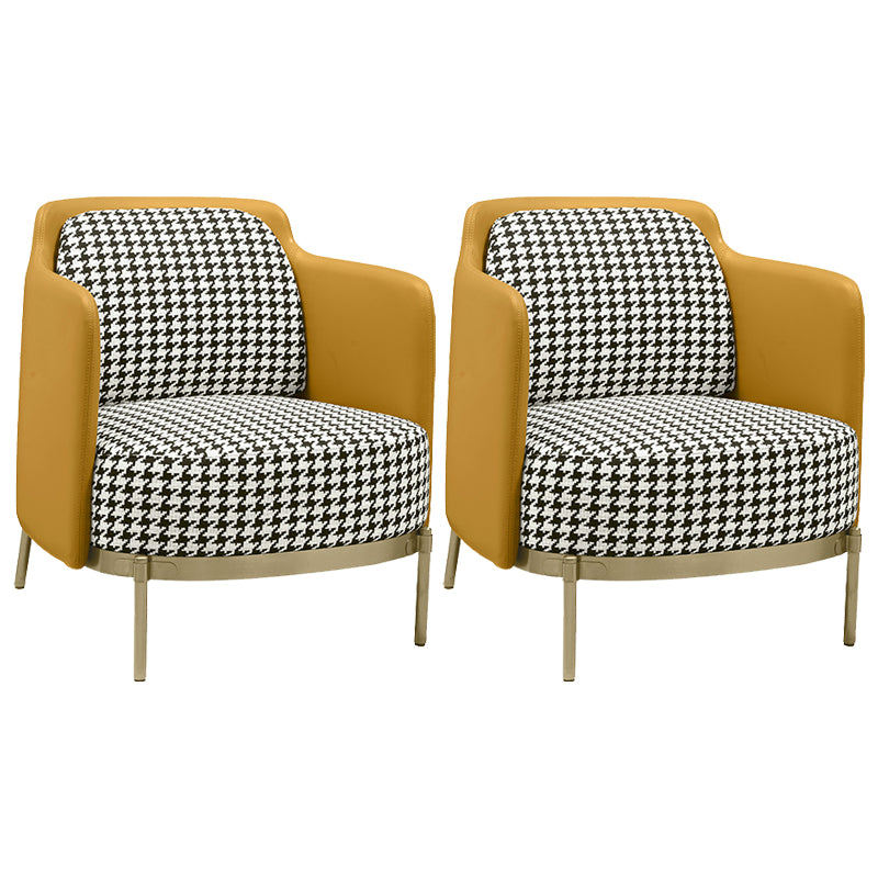 24.40 "brede stoel linnen metalen frame stoel met basis vierpoten voor woonkamer