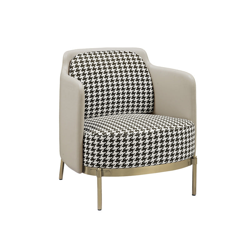 24.40 "brede stoel linnen metalen frame stoel met basis vierpoten voor woonkamer