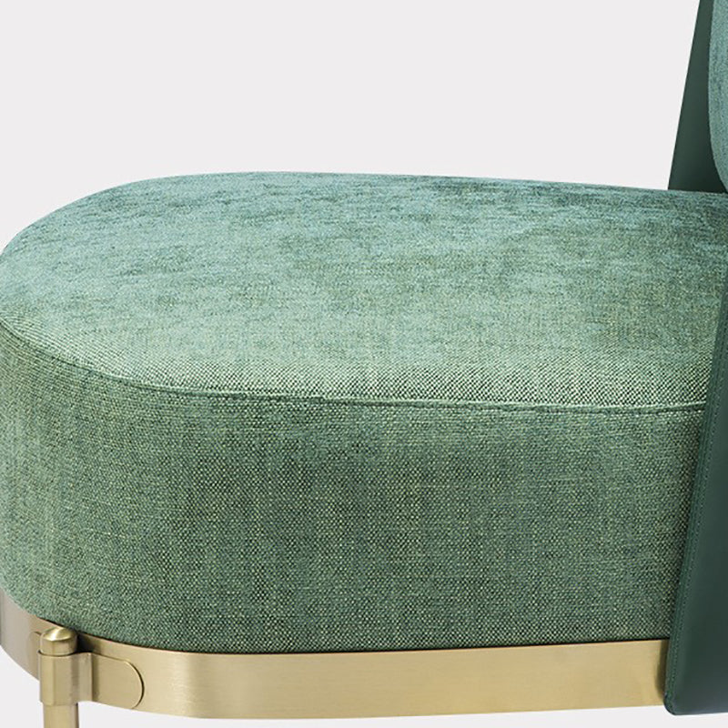 24.40 "brede stoel linnen metalen frame stoel met basis vierpoten voor woonkamer