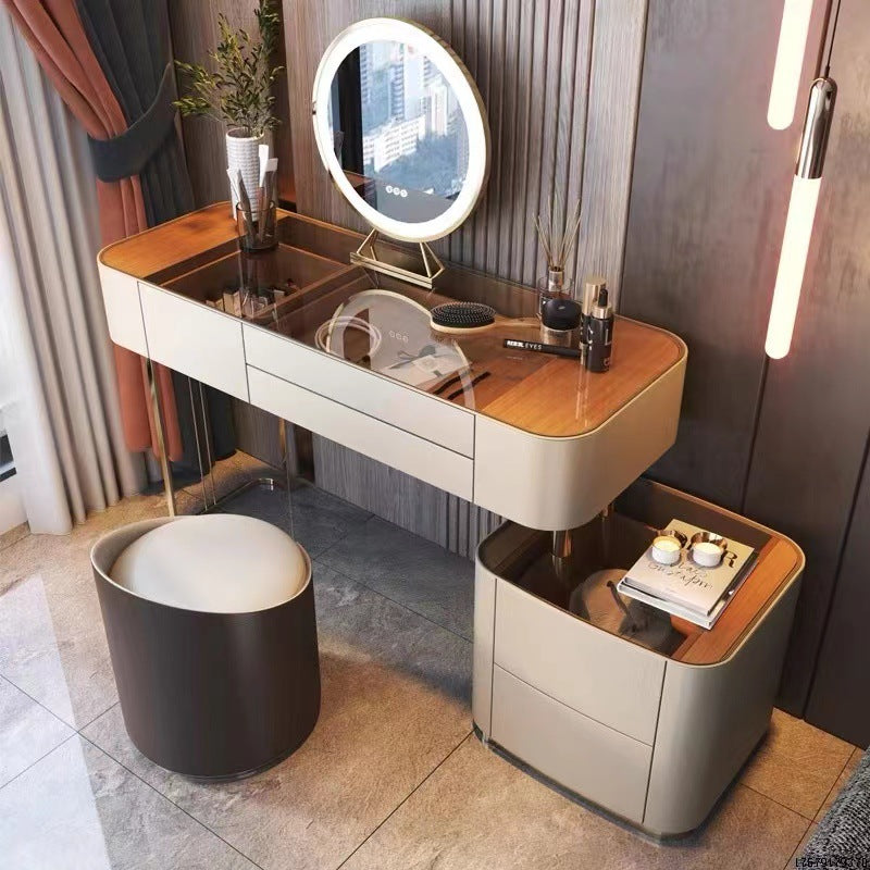 Tavoli da vanità contemporanei 5 cassetti vetro top -trucco da banco vanità