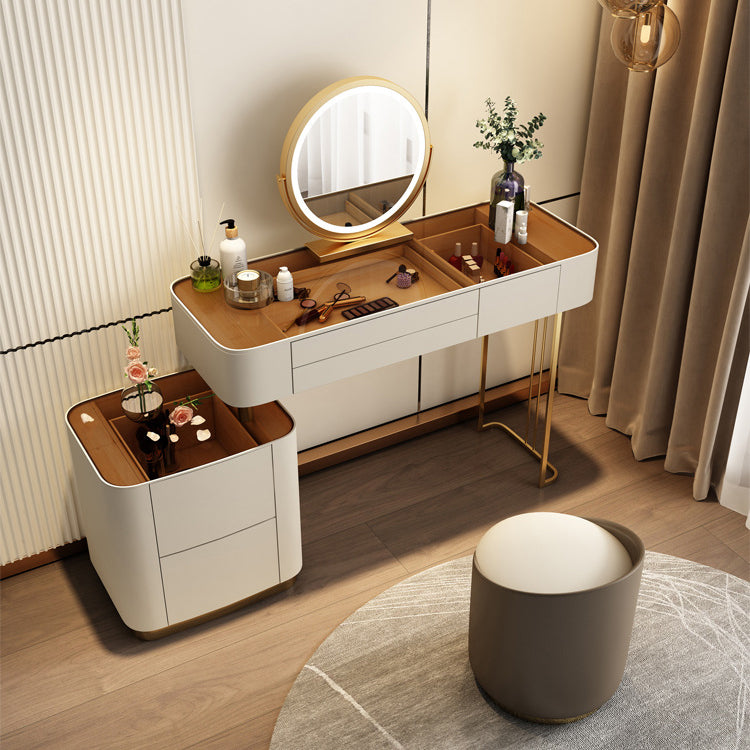 Tavoli da vanità contemporanei 5 cassetti vetro top -trucco da banco vanità