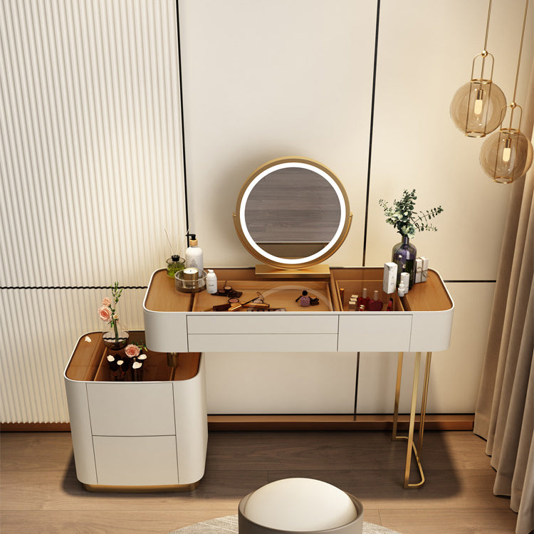 Tavoli da vanità contemporanei 5 cassetti vetro top -trucco da banco vanità