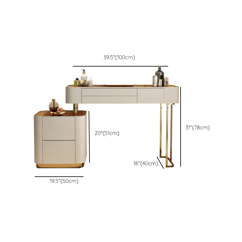 Tavoli da vanità contemporanei 5 cassetti vetro top -trucco da banco vanità