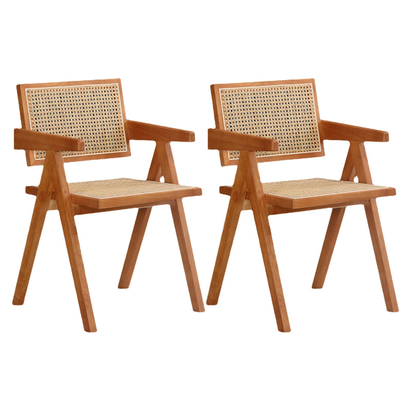 19.68 "Wide arm stoel vaste houten frame stoel met geweven rug