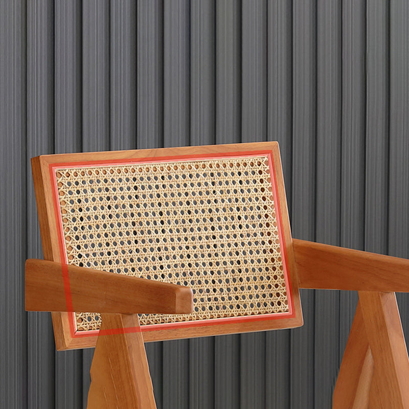 19.68 "Wide arm stoel vaste houten frame stoel met geweven rug