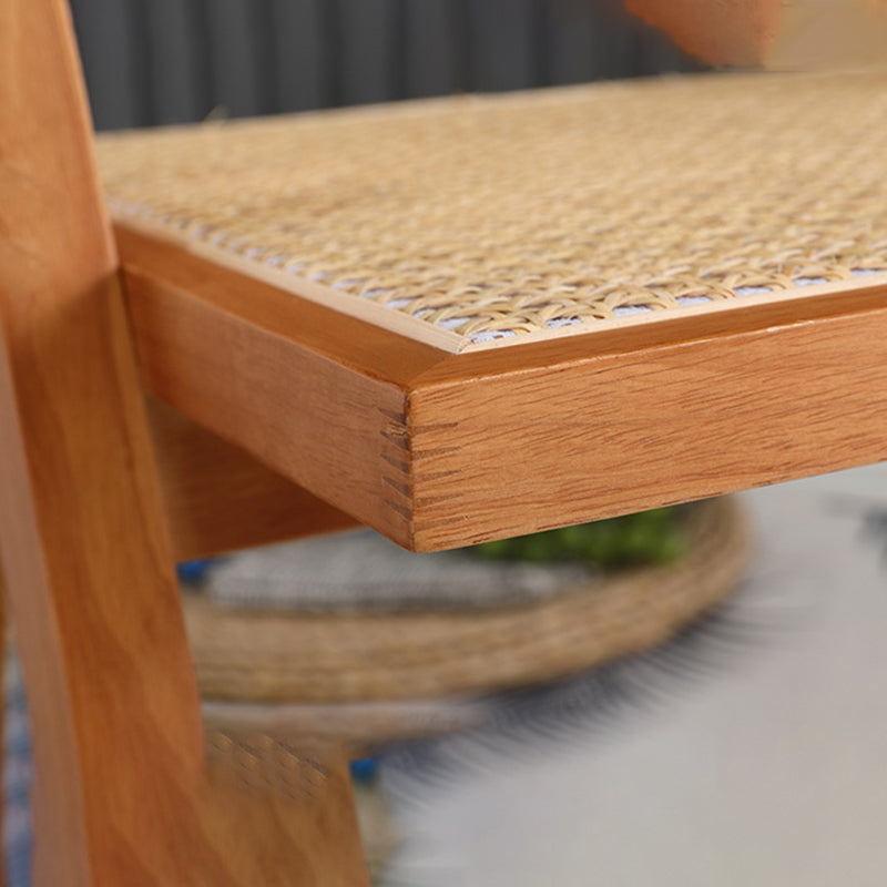 19.68 "Wide arm stoel vaste houten frame stoel met geweven rug