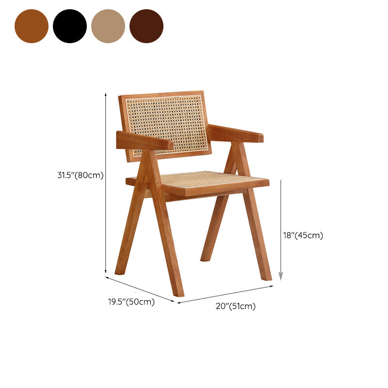 19.68 "Wide arm stoel vaste houten frame stoel met geweven rug
