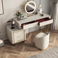 Glam Stone Top Vanity Makeup Table Set Wooden 5-Drawers Dressing Table Clearhalo 'Bedroom Furniture' 'furn' 'furn_makeup_vanities' 'Furniture' 'Makeup Vanities' 'makeup_vanities' 6252998