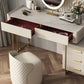 Glam Stone Top Vanity Makeup Table Set Wooden 5-Drawers Dressing Table Clearhalo 'Bedroom Furniture' 'furn' 'furn_makeup_vanities' 'Furniture' 'Makeup Vanities' 'makeup_vanities' 6253002