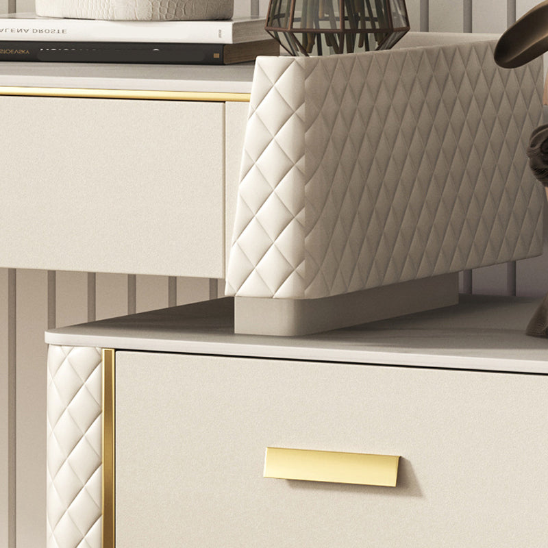 Glam Stone Top Vanity Makeup Table Set Wooden 5-Drawers Dressing Table Clearhalo 'Bedroom Furniture' 'furn' 'furn_makeup_vanities' 'Furniture' 'Makeup Vanities' 'makeup_vanities' 6253004