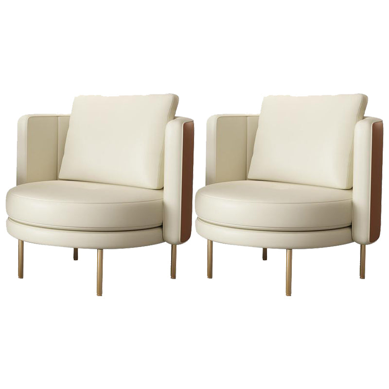27.55" Wide Parsons Chair Armless Chair with Pillow Back for Living Room Faux Leather White 2 Piece Set Clearhalo 'Accent Chairs' 'accent_chairs' 'Chairs & Seating' 'furn' 'furn_accent_chairs' 'Furniture' 'Living Room Furniture' 6253010