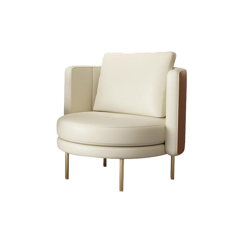 27.55" Wide Parsons Chair Armless Chair with Pillow Back for Living Room Faux Leather White 1 Piece Clearhalo 'Accent Chairs' 'accent_chairs' 'Chairs & Seating' 'furn' 'furn_accent_chairs' 'Furniture' 'Living Room Furniture' 6253017