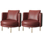 27.55" Wide Parsons Chair Armless Chair with Pillow Back for Living Room Faux Leather Claret 2 Piece Set Clearhalo 'Accent Chairs' 'accent_chairs' 'Chairs & Seating' 'furn' 'furn_accent_chairs' 'Furniture' 'Living Room Furniture' 6253021