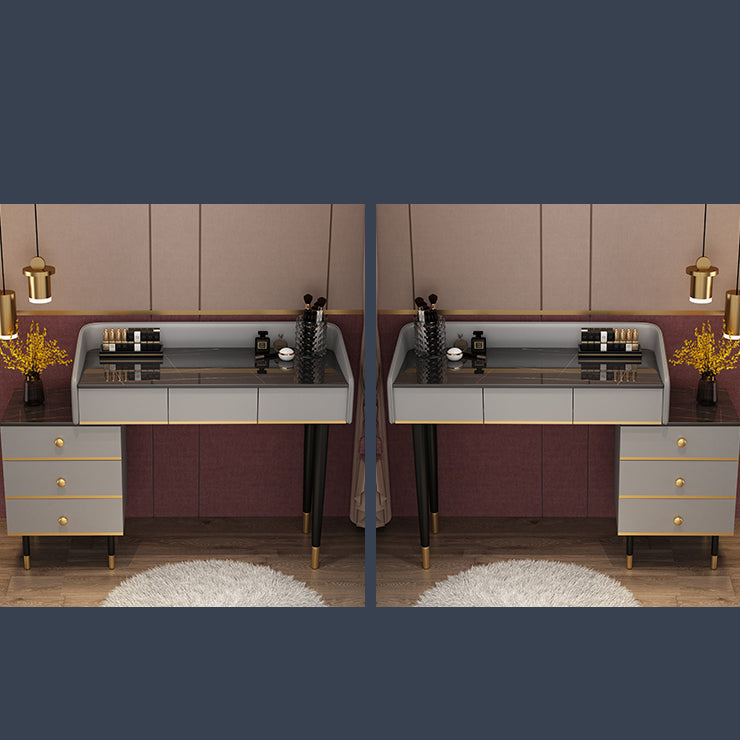 Glam Vanity Table Stone Top 15.75" W Makeup Desk with Drawers Clearhalo 'Bedroom Furniture' 'furn' 'furn_makeup_vanities' 'Furniture' 'Makeup Vanities' 'makeup_vanities' 6253039