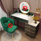 Glam Vanity Table Stone Top 15.75" W Makeup Desk with Drawers 31"L x 16"W x 31"H Green Clearhalo 'Bedroom Furniture' 'furn' 'furn_makeup_vanities' 'Furniture' 'Makeup Vanities' 'makeup_vanities' 6253041