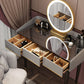 Glam Vanity Table Stone Top 15.75" W Makeup Desk with Drawers Clearhalo 'Bedroom Furniture' 'furn' 'furn_makeup_vanities' 'Furniture' 'Makeup Vanities' 'makeup_vanities' 6253046