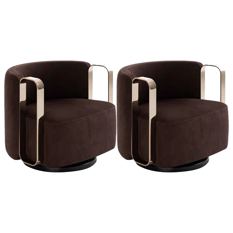 28.34" Wide Barrel Accent Chair Arms Included Barrel Chair for Living Room Velvet 2 Piece Set Clearhalo 'Accent Chairs' 'accent_chairs' 'Chairs & Seating' 'furn' 'furn_accent_chairs' 'Furniture' 'Living Room Furniture' 6253057