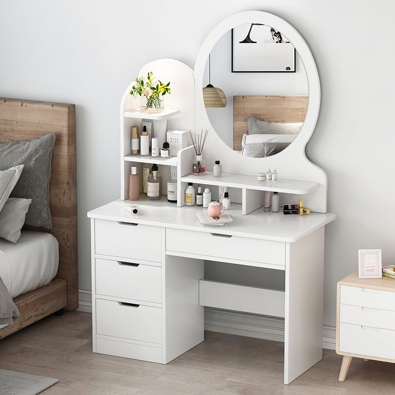 Vanity in legno con cassetti e mensole tavolo da trucco vanità con specchio