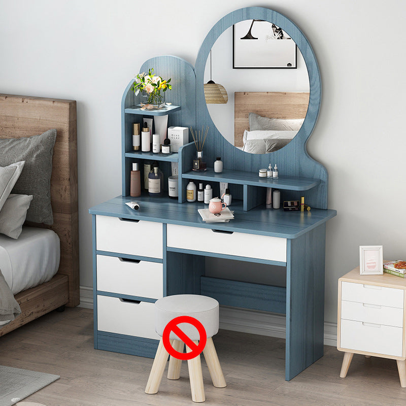 Vanity in legno con cassetti e mensole tavolo da trucco vanità con specchio