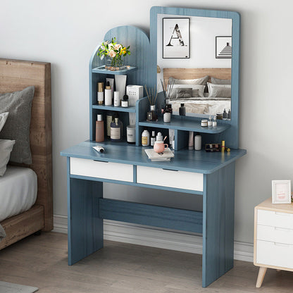 Vanity in legno con cassetti e mensole tavolo da trucco vanità con specchio