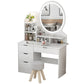 Vanity in legno con cassetti e mensole tavolo da trucco vanità con specchio