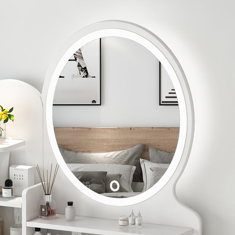 Vanity in legno con cassetti e mensole tavolo da trucco vanità con specchio