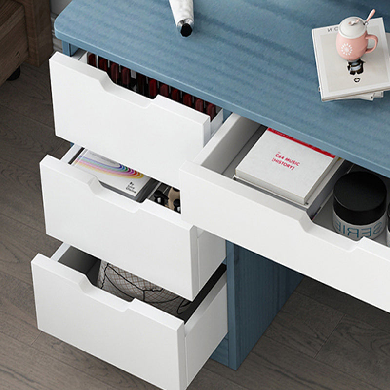 Vanity in legno con cassetti e mensole tavolo da trucco vanità con specchio