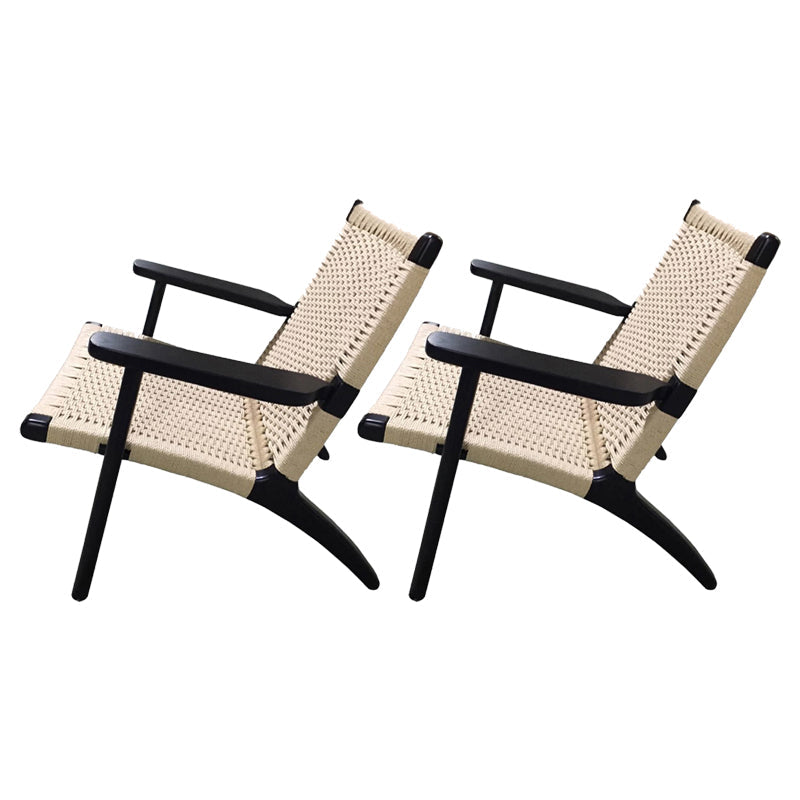 Arms Included Chair Solid Wood Frame Accent Arm Chair, 29.92" Wide Black-White Wicker Rattan 2 Piece Set Clearhalo 'Accent Chairs' 'accent_chairs' 'Chairs & Seating' 'furn' 'furn_accent_chairs' 'Furniture' 'Living Room Furniture' 6253082